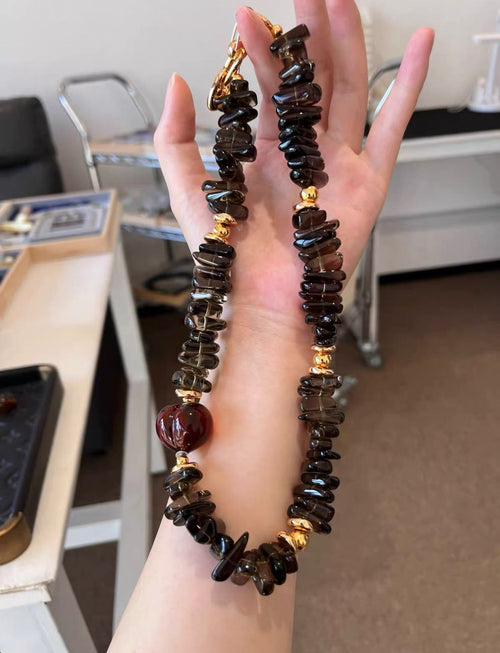 Noir Ember Heart Bracelet & Necklace Set