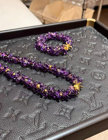 Pure Amethyst Bracelet & Necklace Set