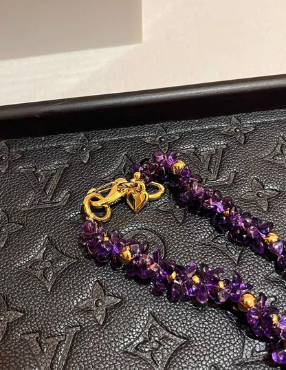 Pure Amethyst Bracelet & Necklace Set