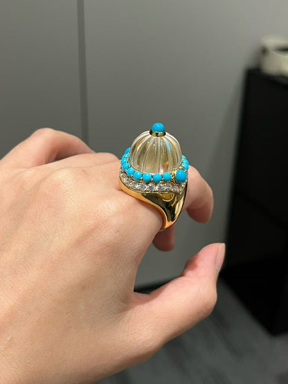Clair Turquoise Dome Ring