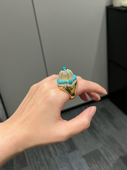 Clair Turquoise Dome Ring
